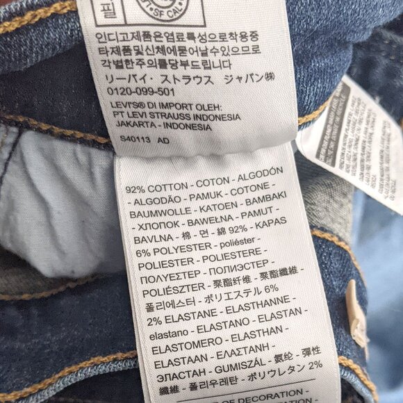 Levi's 724 High Rise Slim Straight Jeans Dark Wash Stretch Denim Classic - Picture 7 of 8